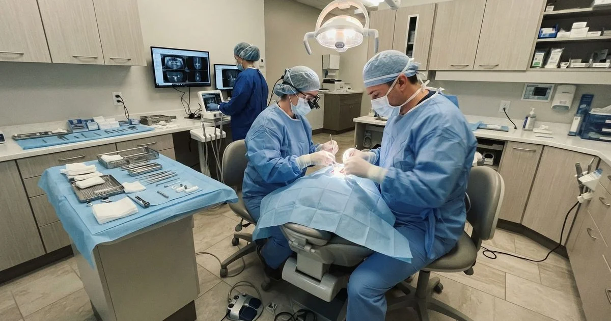 What happens during oral surgery for a dental implant